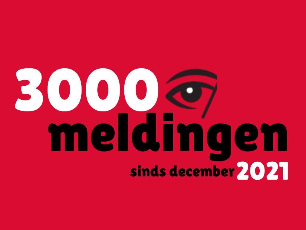 Persbericht - Meldpunt bereikt kaap van 3000 meldingen
